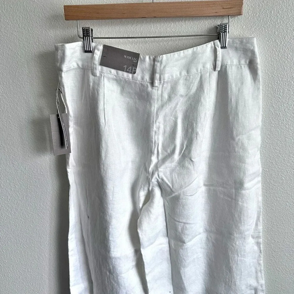 SOFT SURROUNDINGS | NWT White Cropped Wide Leg Pants 100% Linen | Size 14 Petite - Picture 6 of 10
